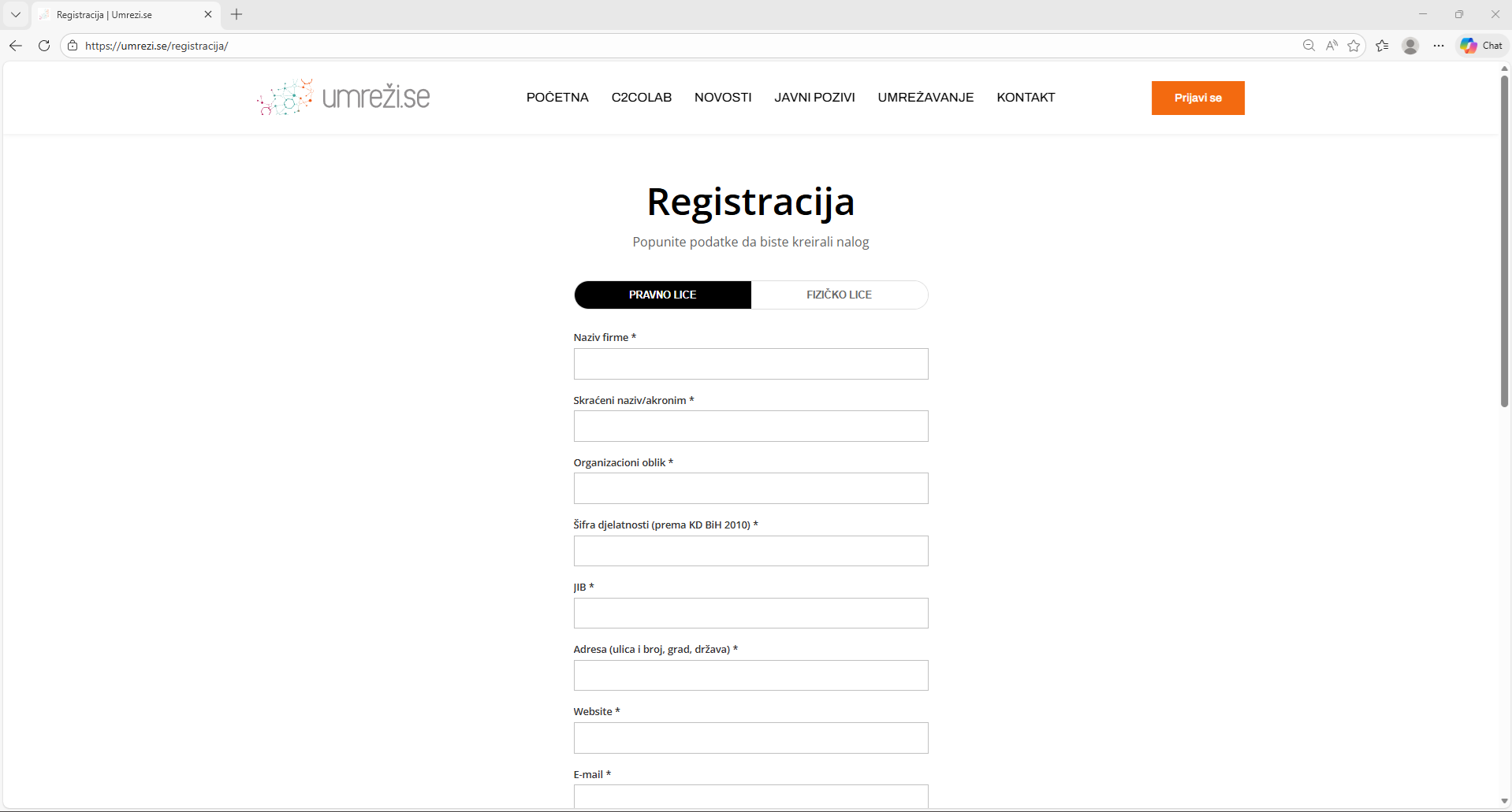 Dobrodošli na platformu Umreži se!